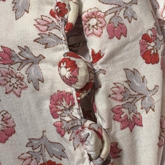 Vintage Liberty Of London Pattern Red Ecru Floral  Dress Drop Waist Size 6/8 - Picture 8 of 9
